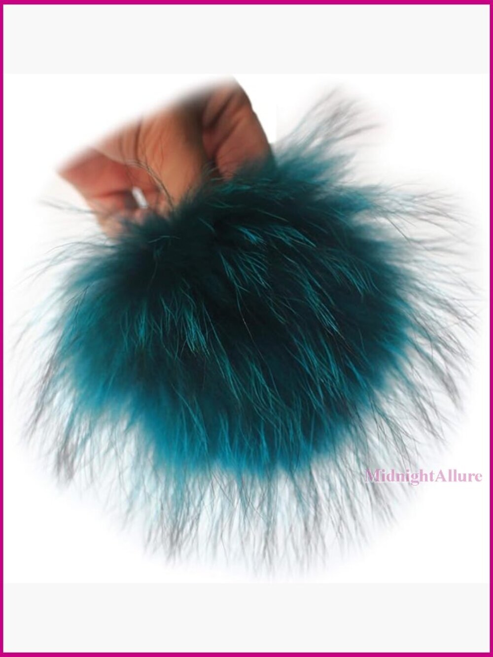 Detachable Raccoon Fur Pom Pom for Knit Hats, 14-15cm Fluffy Beanie Accessory